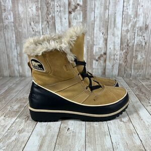 Sorel‎ Tivoli IV Winter Snow Boots Faux Fur Lined Waterproof Tan Black Size 6